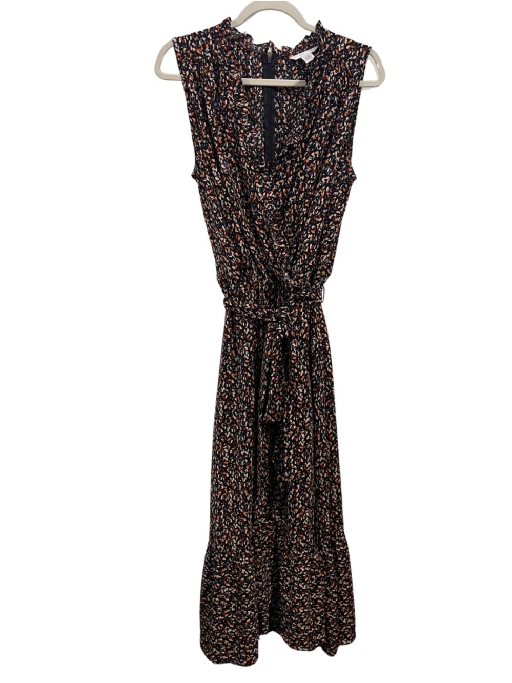 London Times Belted Wrap Maxi Dress